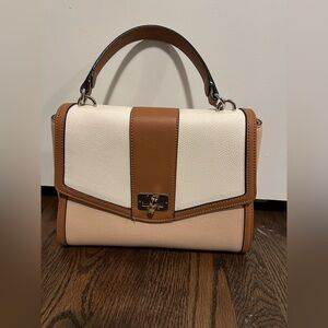 Dana Buchman Elegant Tan and Cream Women's Handbag